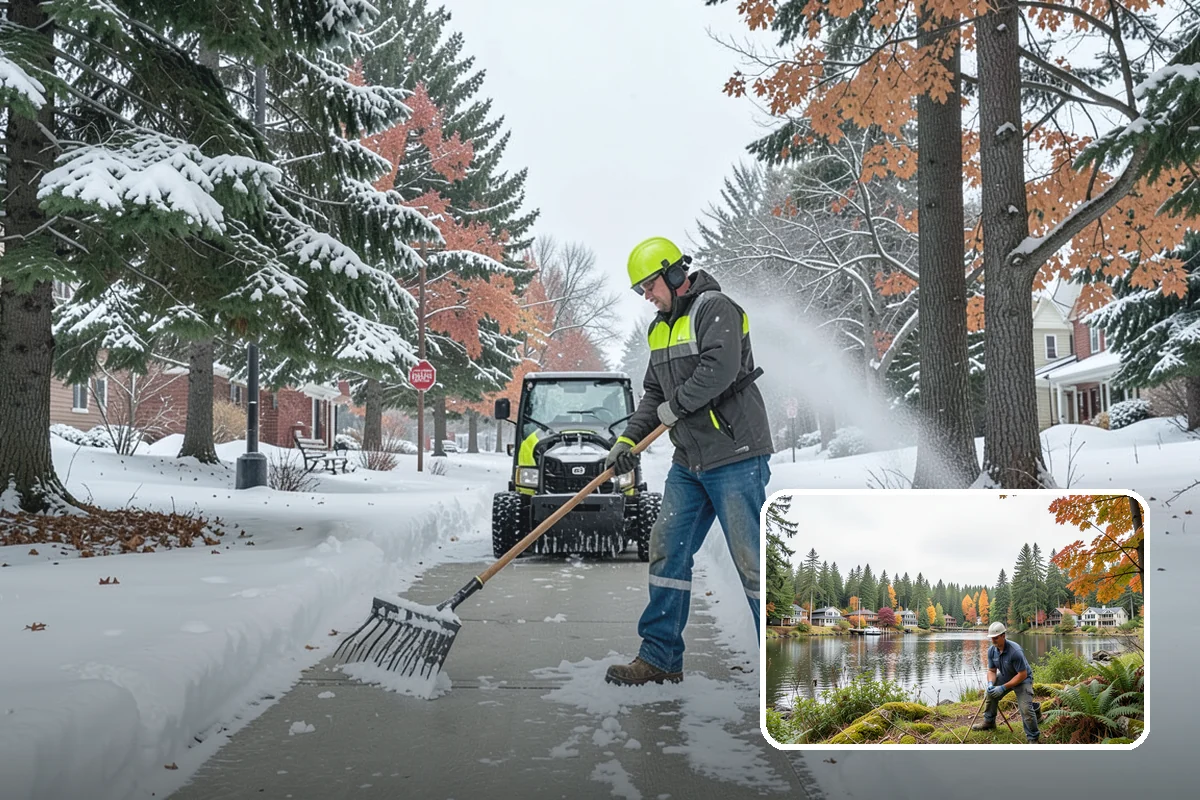 Duplex Snow Removal in La Conner, Skagit County, WA - Balanced clearing for both units