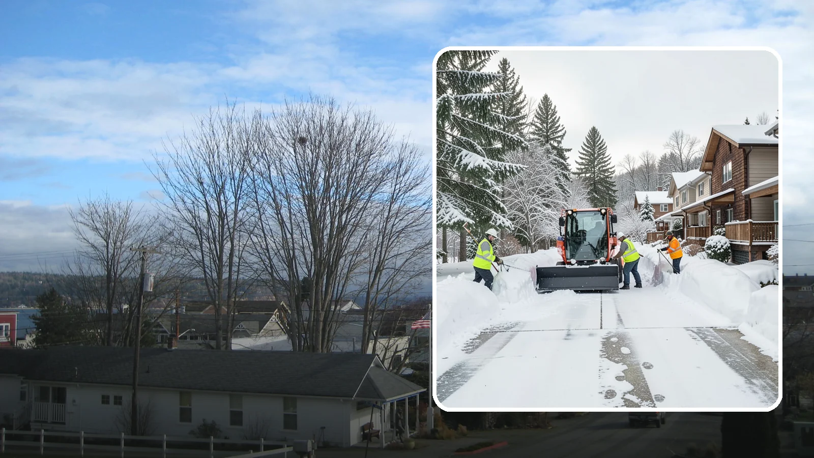 Duplex Snow Removal in Langley, Island County, WA - We clear both sides of duplex properties, keeping shared drives and separate entries safe for all occupants.