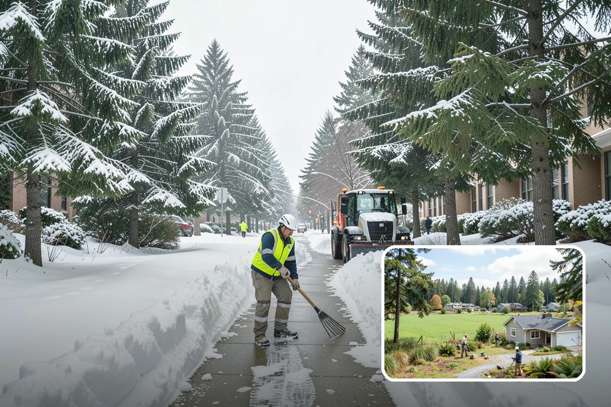 Duplex Snow Removal in Lyman, Skagit County, WA - Balanced clearing for both units