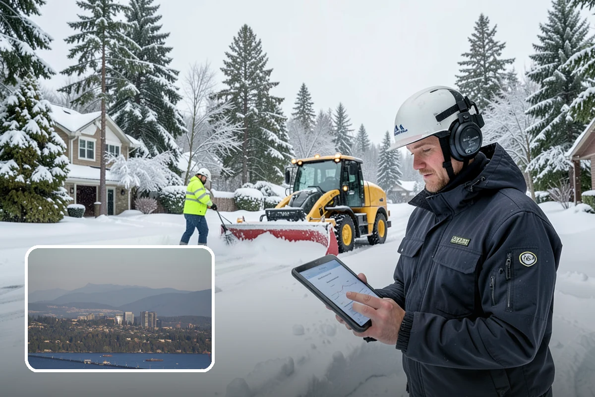 Duplex Snow Removal in Medina, King County, WA - Balanced clearing for both units