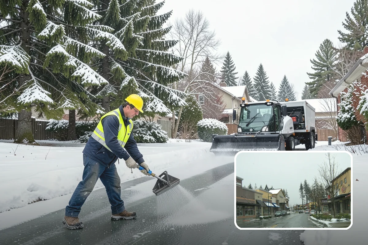 Duplex Snow Removal in Mill Creek, Snohomish County, WA - Balanced clearing for both units