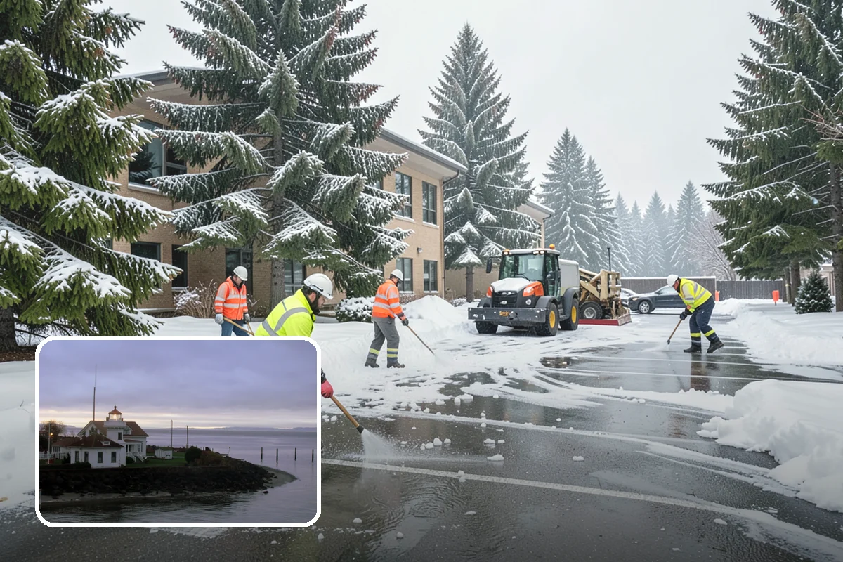 Duplex Snow Removal in Mukilteo, Snohomish County, WA - Balanced clearing for both units