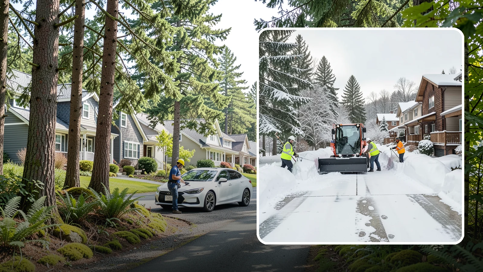 Duplex Snow Removal in Normandy Park, King County, WA - We clear both sides of duplex properties, keeping shared drives and separate entries safe for all occupants.