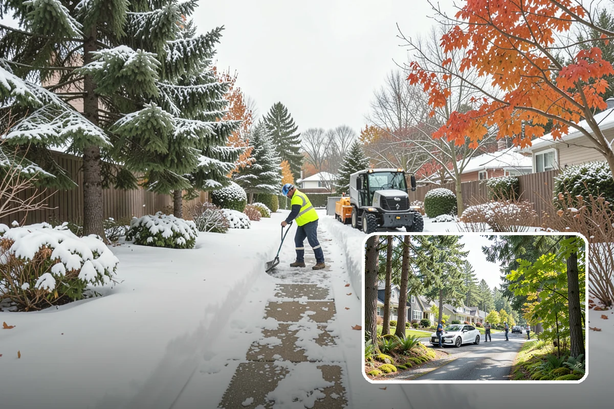 Duplex Snow Removal in Normandy Park, King County, WA - Balanced clearing for both units