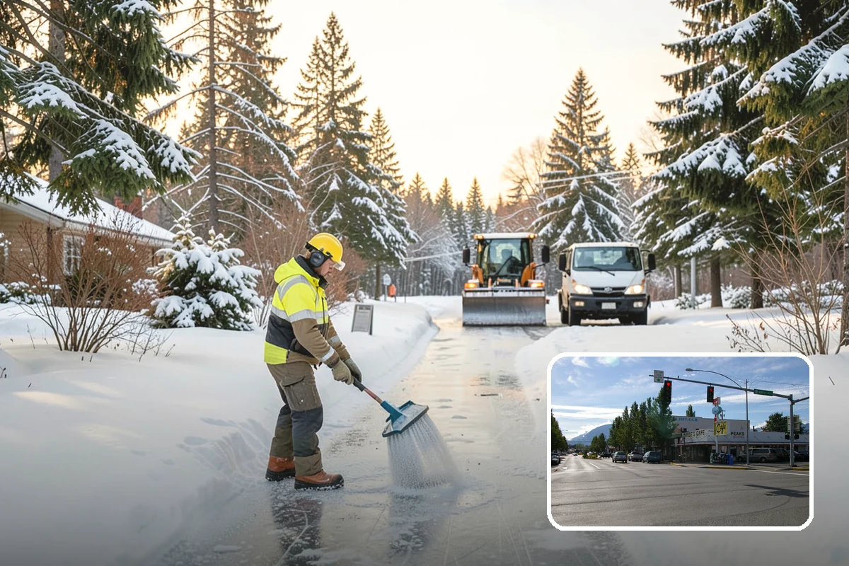 Duplex Snow Removal in North Bend, King County, WA - Balanced clearing for both units