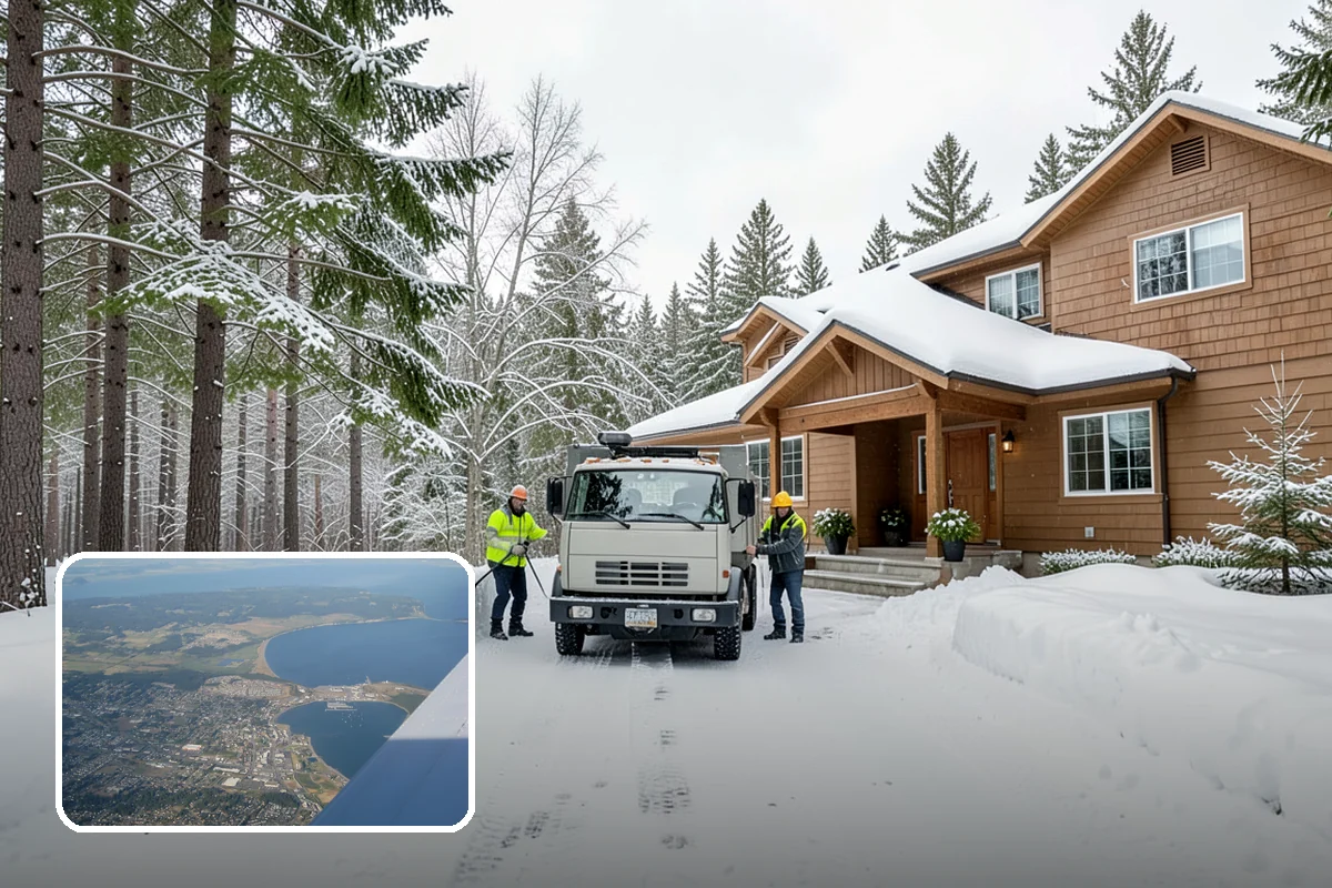 Duplex Snow Removal in Oak Harbor, Island County, WA - Balanced clearing for both units