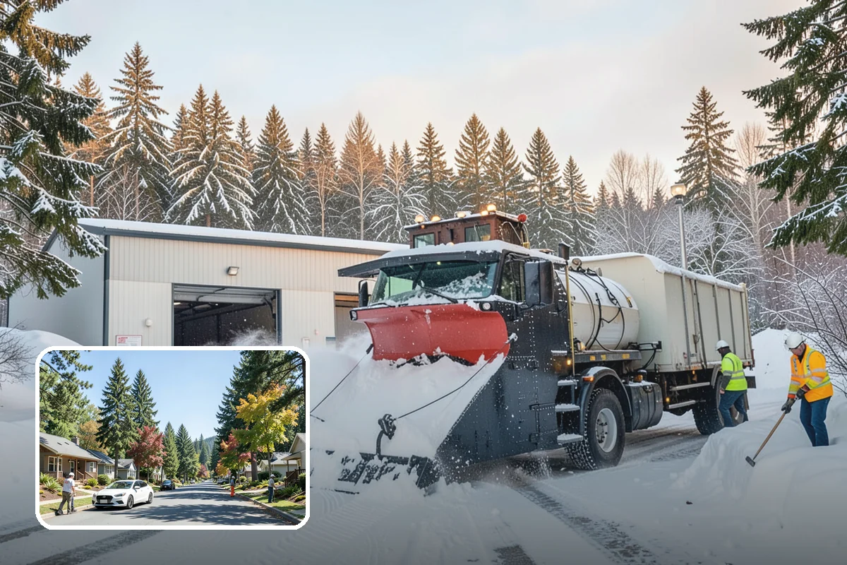 Duplex Snow Removal in Orting, Pierce County, WA - Balanced clearing for both units