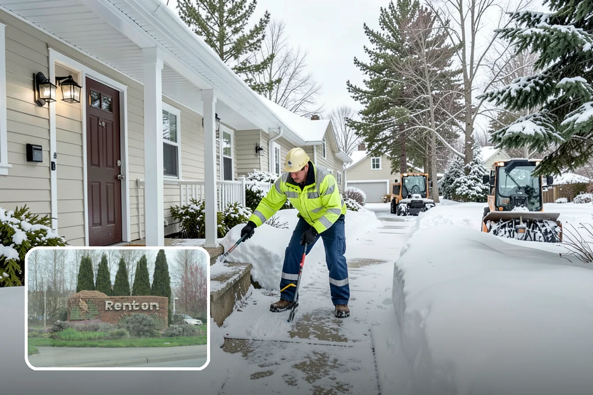 Duplex Snow Removal in Renton, King County, WA - Balanced clearing for both units