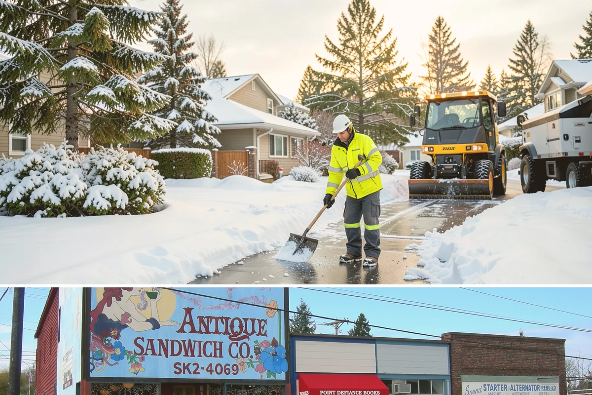 Duplex Snow Removal in Ruston, Pierce County, WA - Duplex service follows the region's snow season, concentrated from December through February.