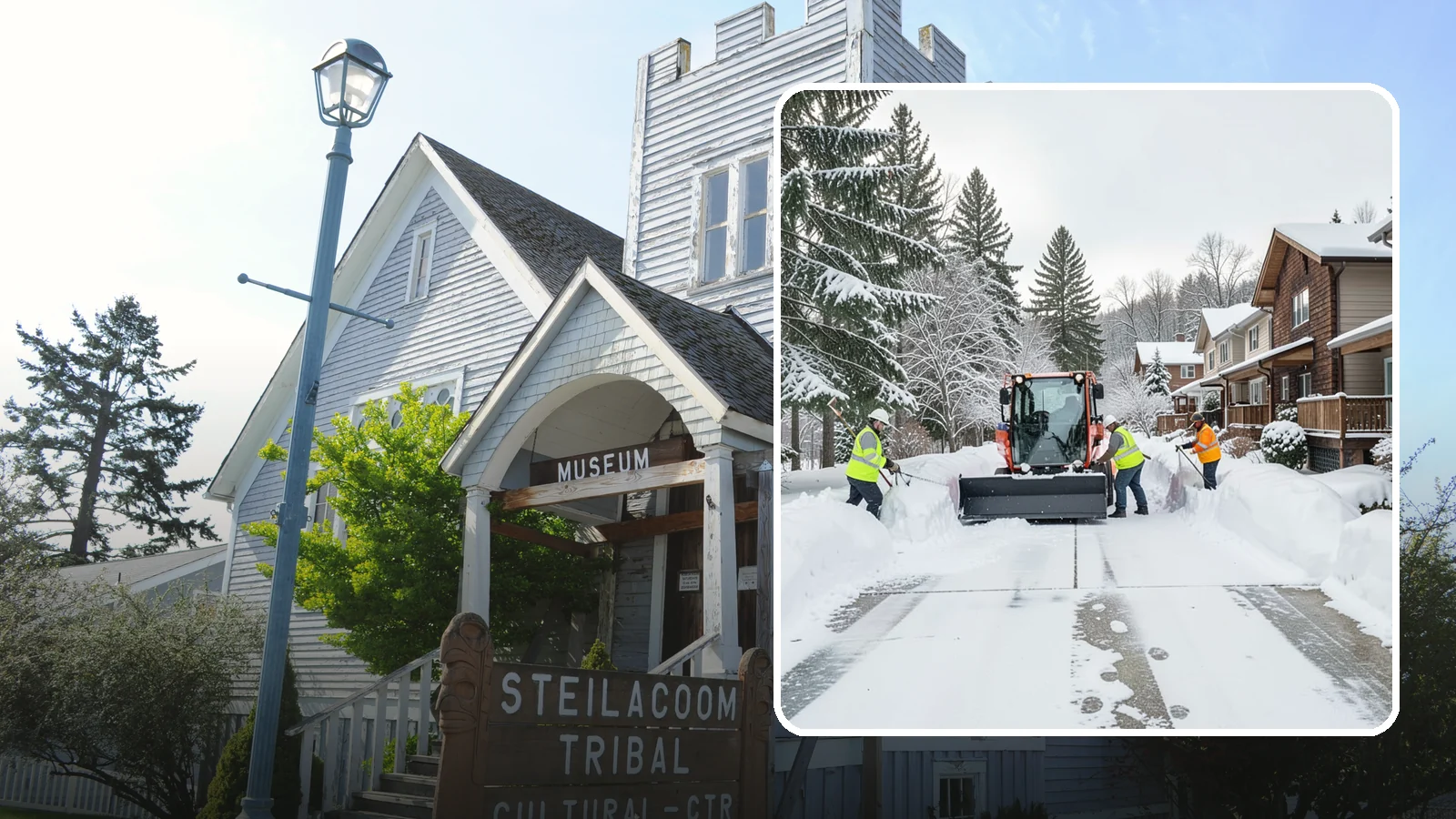 Duplex Snow Removal in Steilacoom, Pierce County, WA - We clear both sides of duplex properties, keeping shared drives and separate entries safe for all occupants.