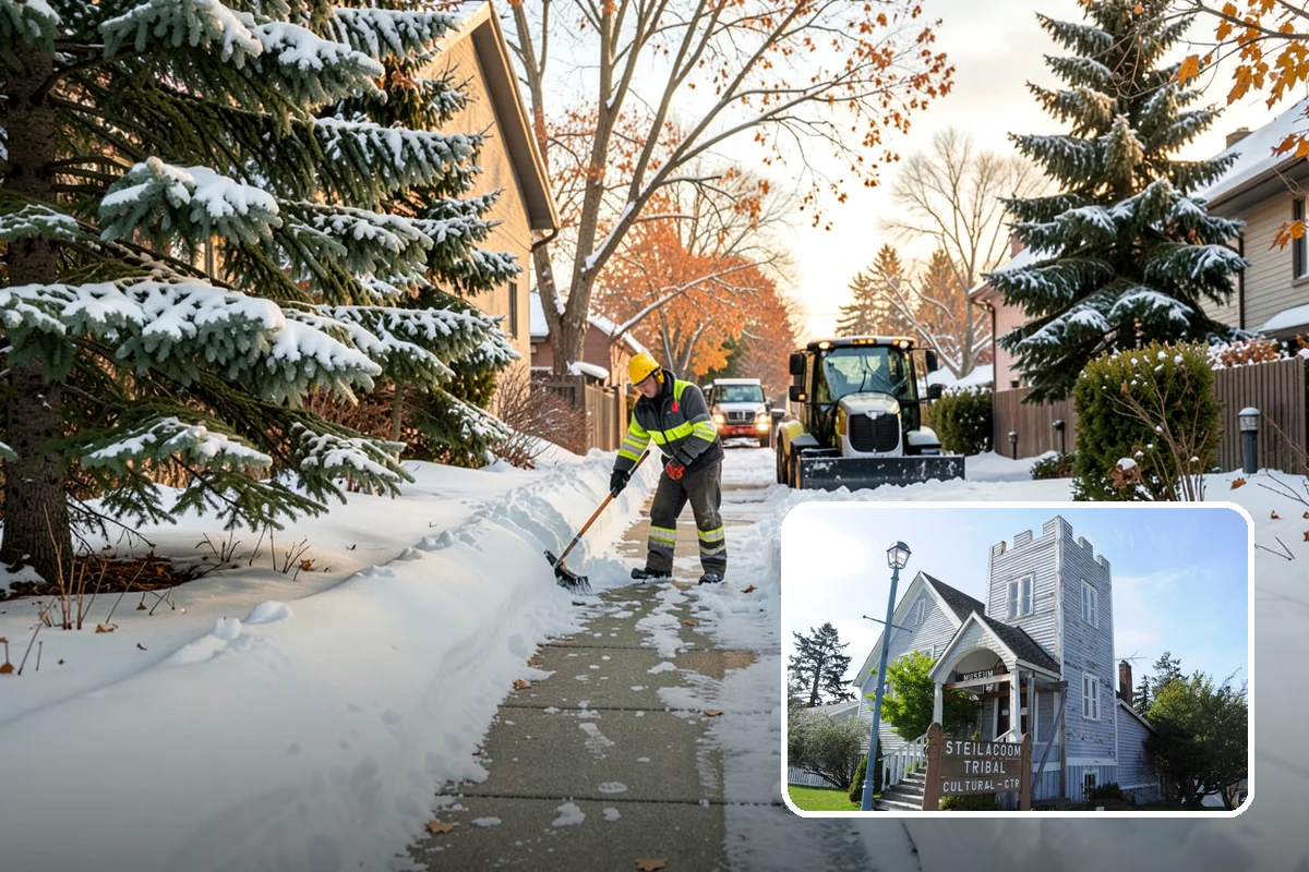 Duplex Snow Removal in Steilacoom, Pierce County, WA - Balanced clearing for both units