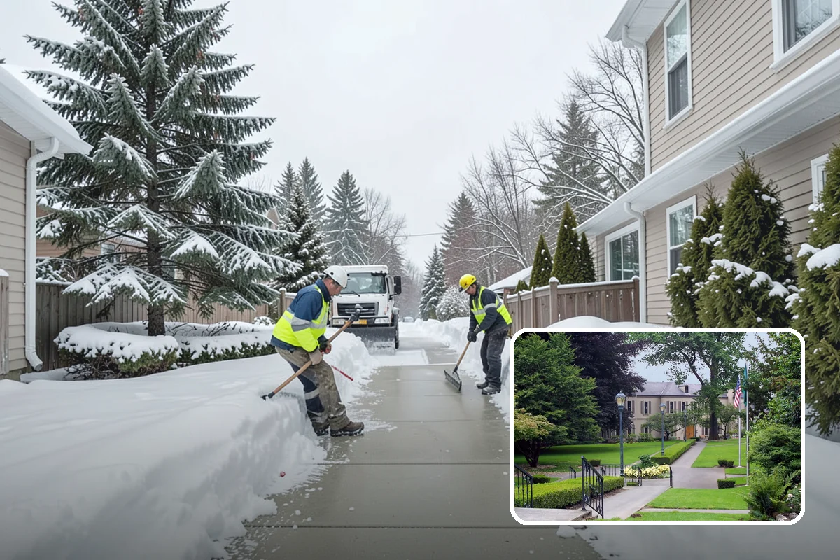 Duplex Snow Removal in Woodinville, King County, WA - Balanced clearing for both units