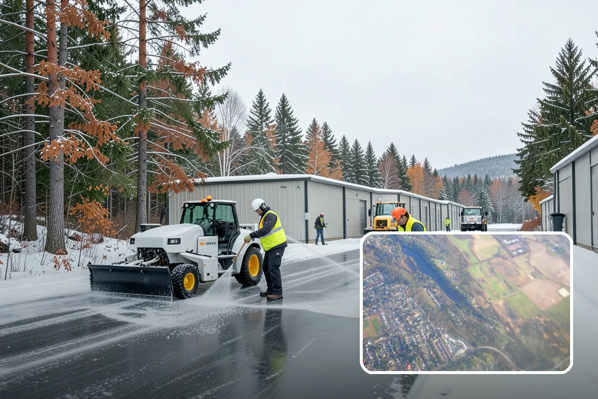 Early Morning Snow Removal in Algona, King County, WA - Focused on the critical pre-opening window