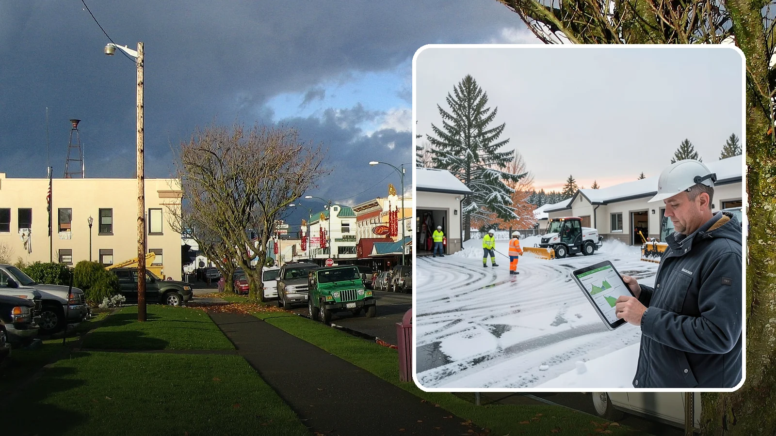 Early Morning Snow Removal in Arlington, Snohomish County, WA - Pre-dawn service that clears overnight accumulation and refreeze just ahead of your opening rush.