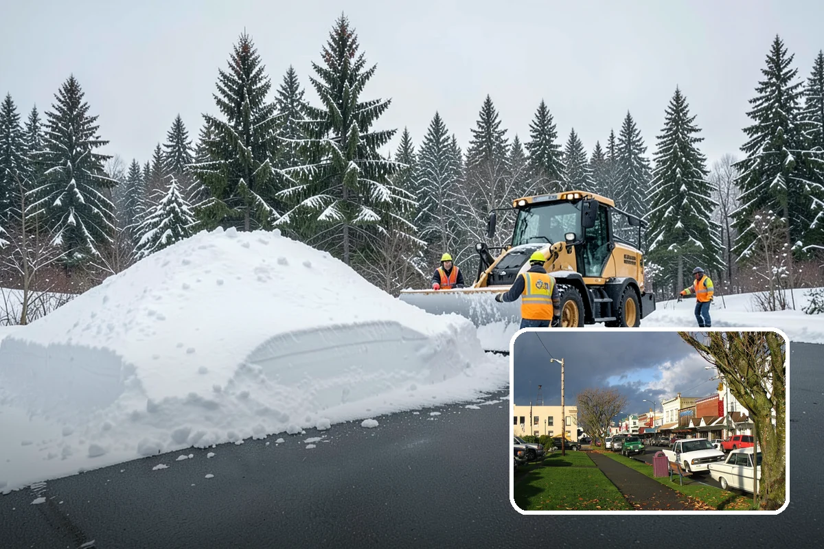Early Morning Snow Removal in Arlington, Snohomish County, WA - Focused on the critical pre-opening window