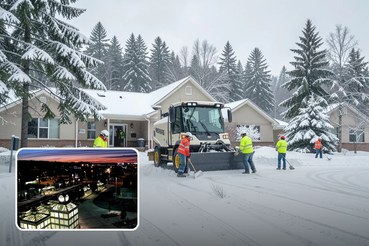 Early Morning Snow Removal in Auburn, King County, WA - Focused on the critical pre-opening window