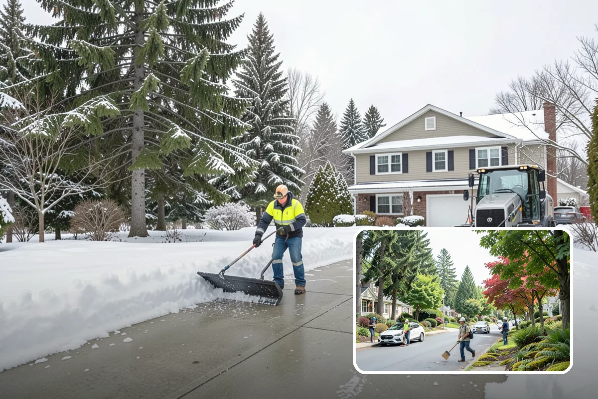 Early Morning Snow Removal in Beaux Arts Village, King County, WA - Focused on the critical pre-opening window
