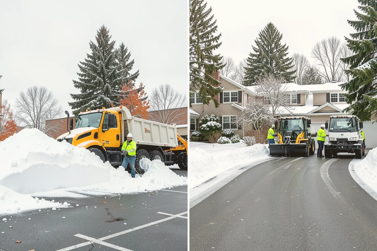 Early Morning Snow Removal in Bellevue, King County, WA - We set a clearing target keyed to your opening hour
