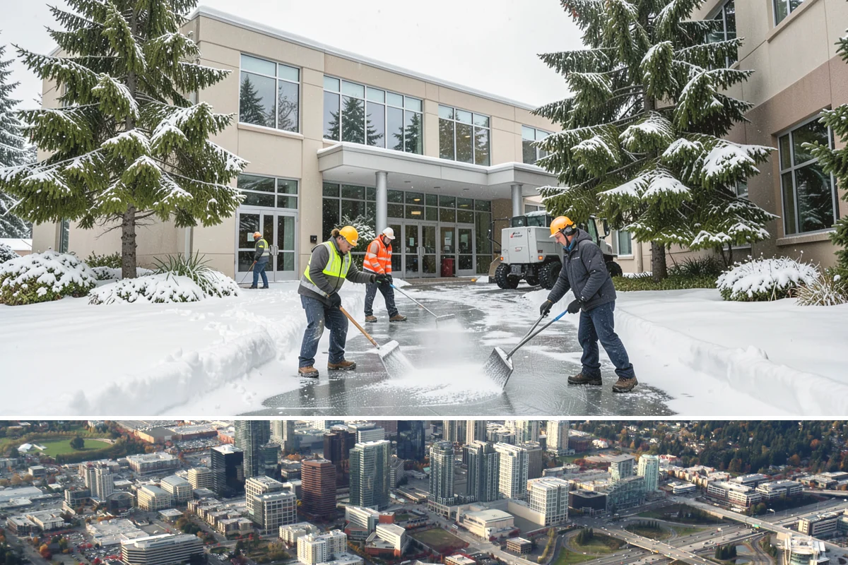 Early Morning Snow Removal in Bellevue, King County, WA - Early-morning clearing is most requested through the frost-prone stretch from late December into February.