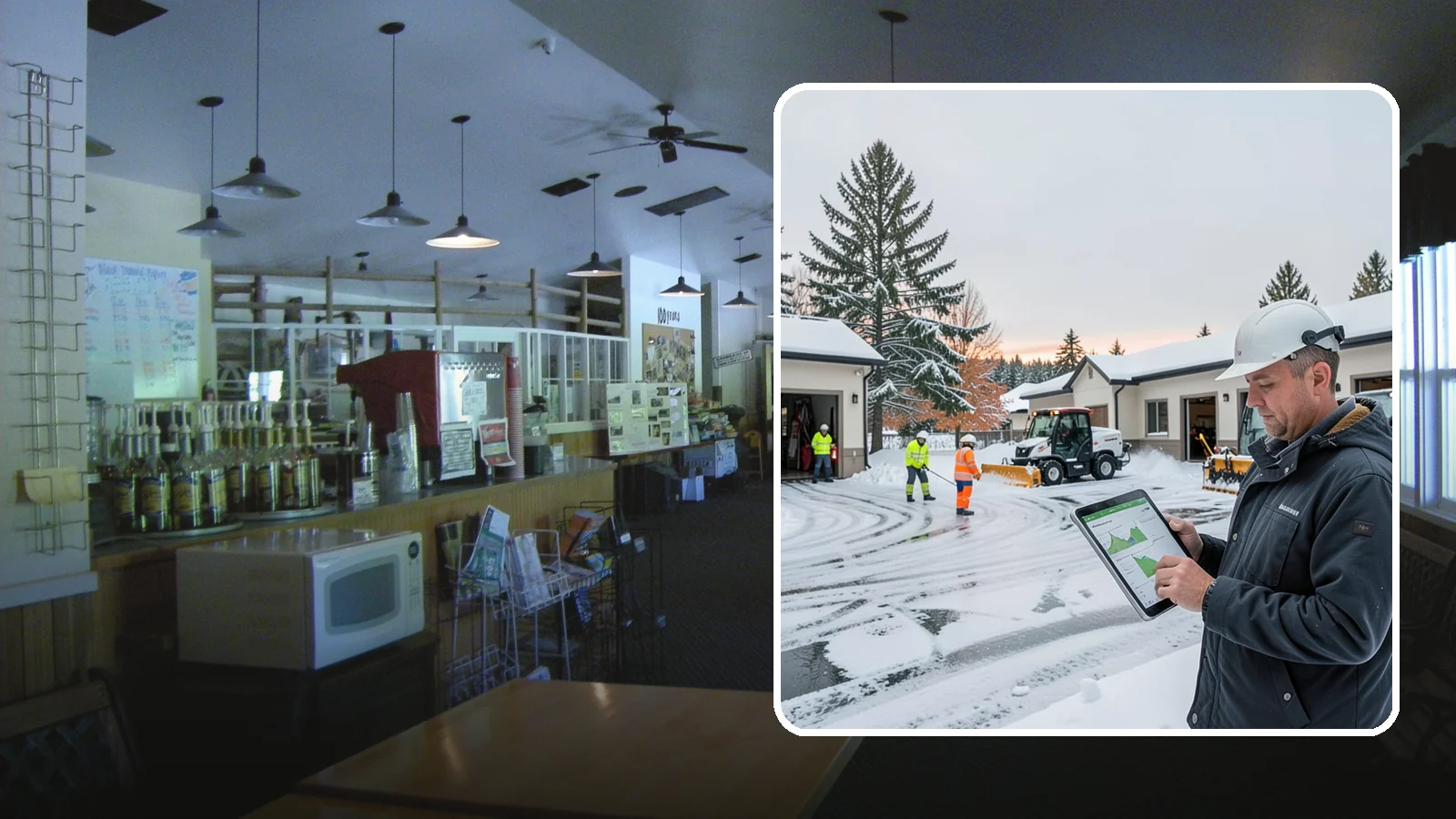 Early Morning Snow Removal in Black Diamond, King County, WA - Pre-dawn service that clears overnight accumulation and refreeze just ahead of your opening rush.