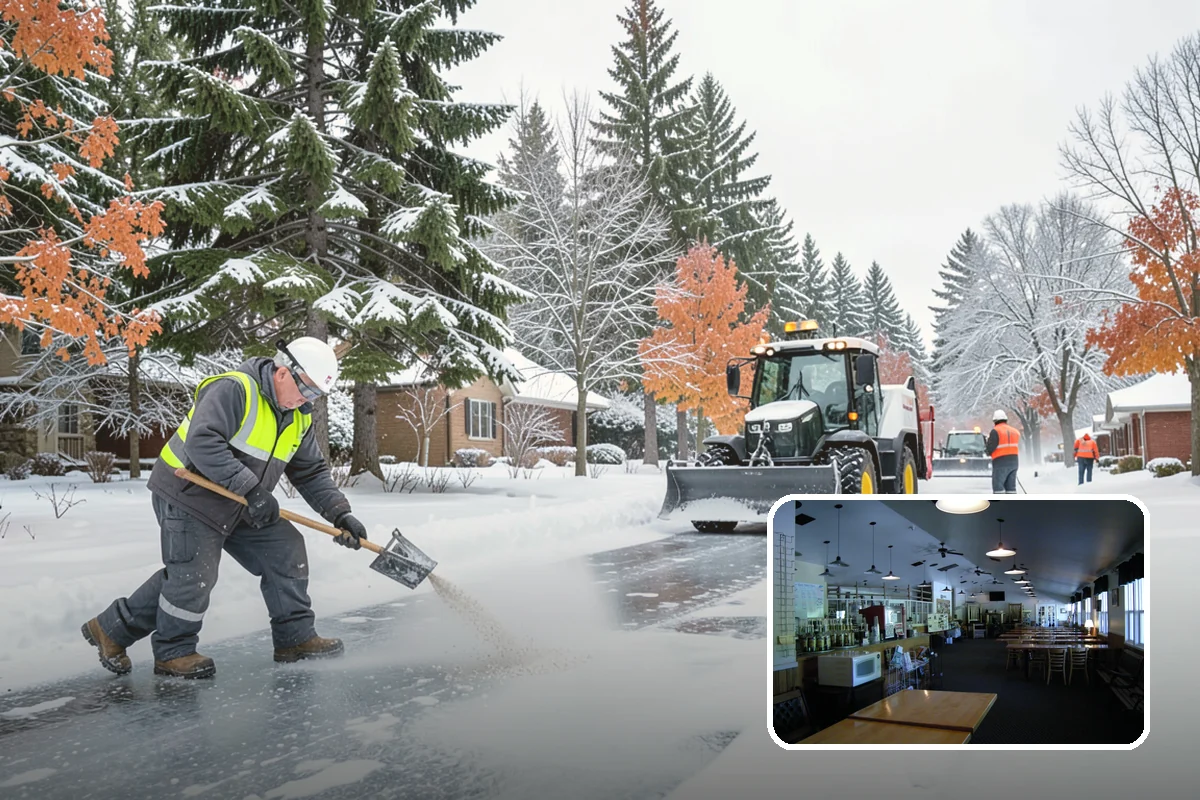 Early Morning Snow Removal in Black Diamond, King County, WA - Focused on the critical pre-opening window