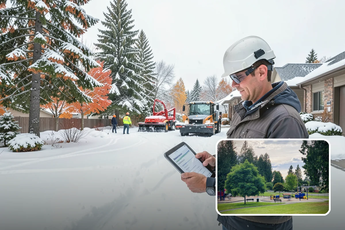 Early Morning Snow Removal in Bonney Lake, Pierce County, WA - Focused on the critical pre-opening window