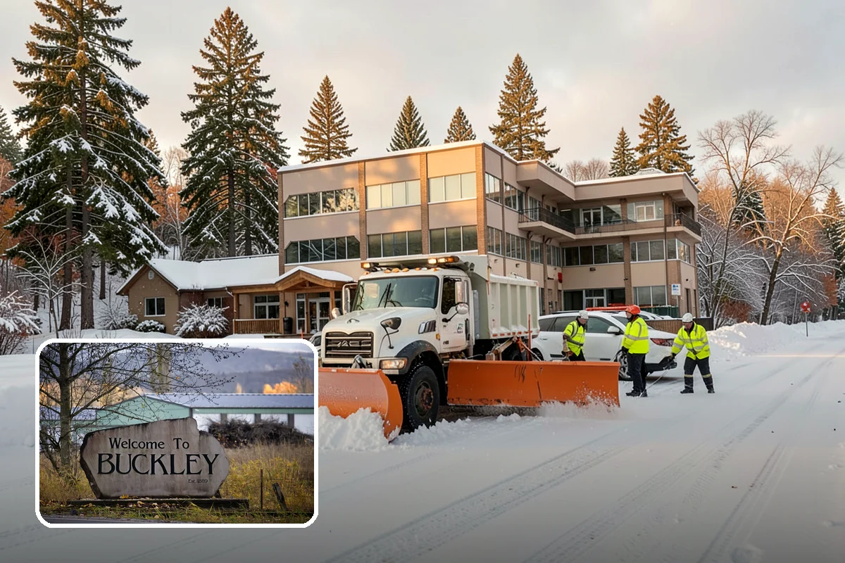 Early Morning Snow Removal in Buckley, Pierce County, WA - Focused on the critical pre-opening window