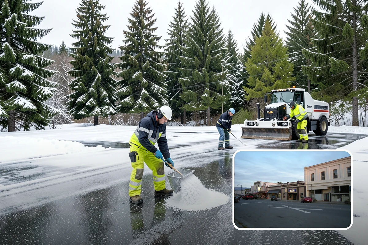 Early Morning Snow Removal in Burlington, Skagit County, WA - Focused on the critical pre-opening window