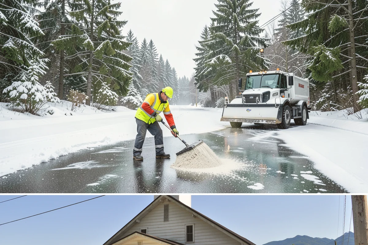 Early Morning Snow Removal in Concrete, Skagit County, WA - Early-morning clearing is most requested through the frost-prone stretch from late December into February.