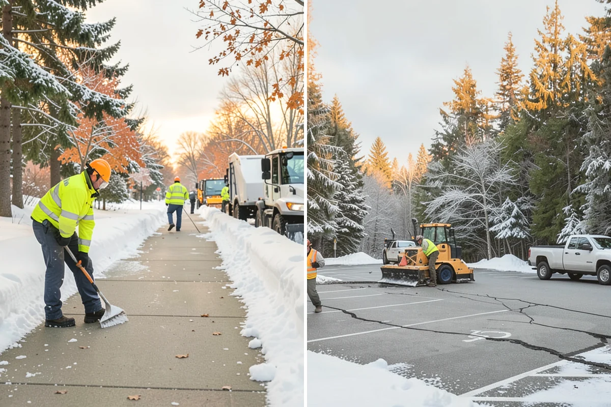 Early Morning Snow Removal in Covington, King County, WA - We set a clearing target keyed to your opening hour