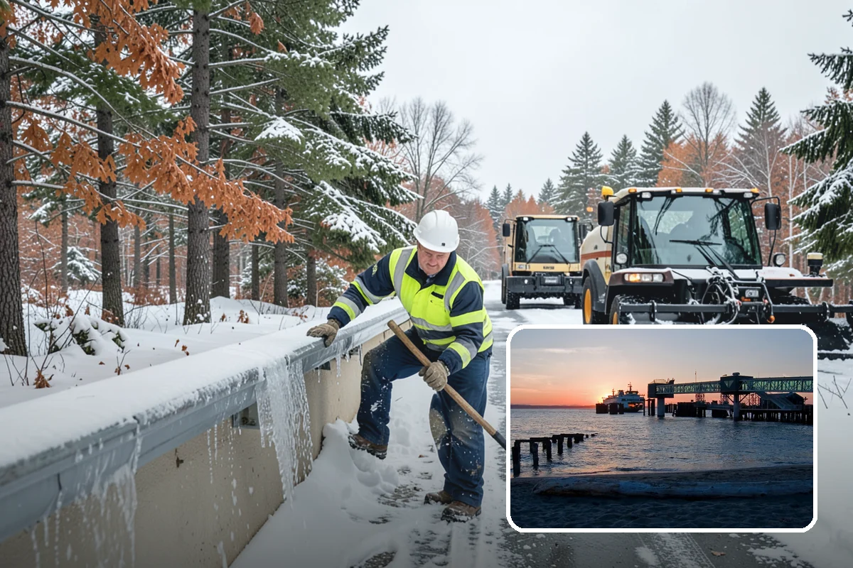 Early Morning Snow Removal in Edmonds, Snohomish County, WA - Focused on the critical pre-opening window