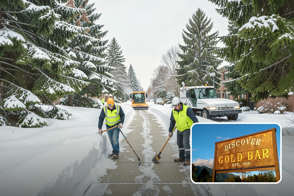 Early Morning Snow Removal in Gold Bar, Snohomish County, WA - Focused on the critical pre-opening window
