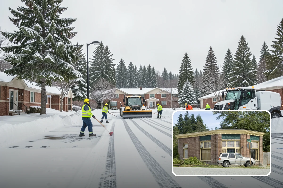 Early Morning Snow Removal in Hamilton, Skagit County, WA - Focused on the critical pre-opening window