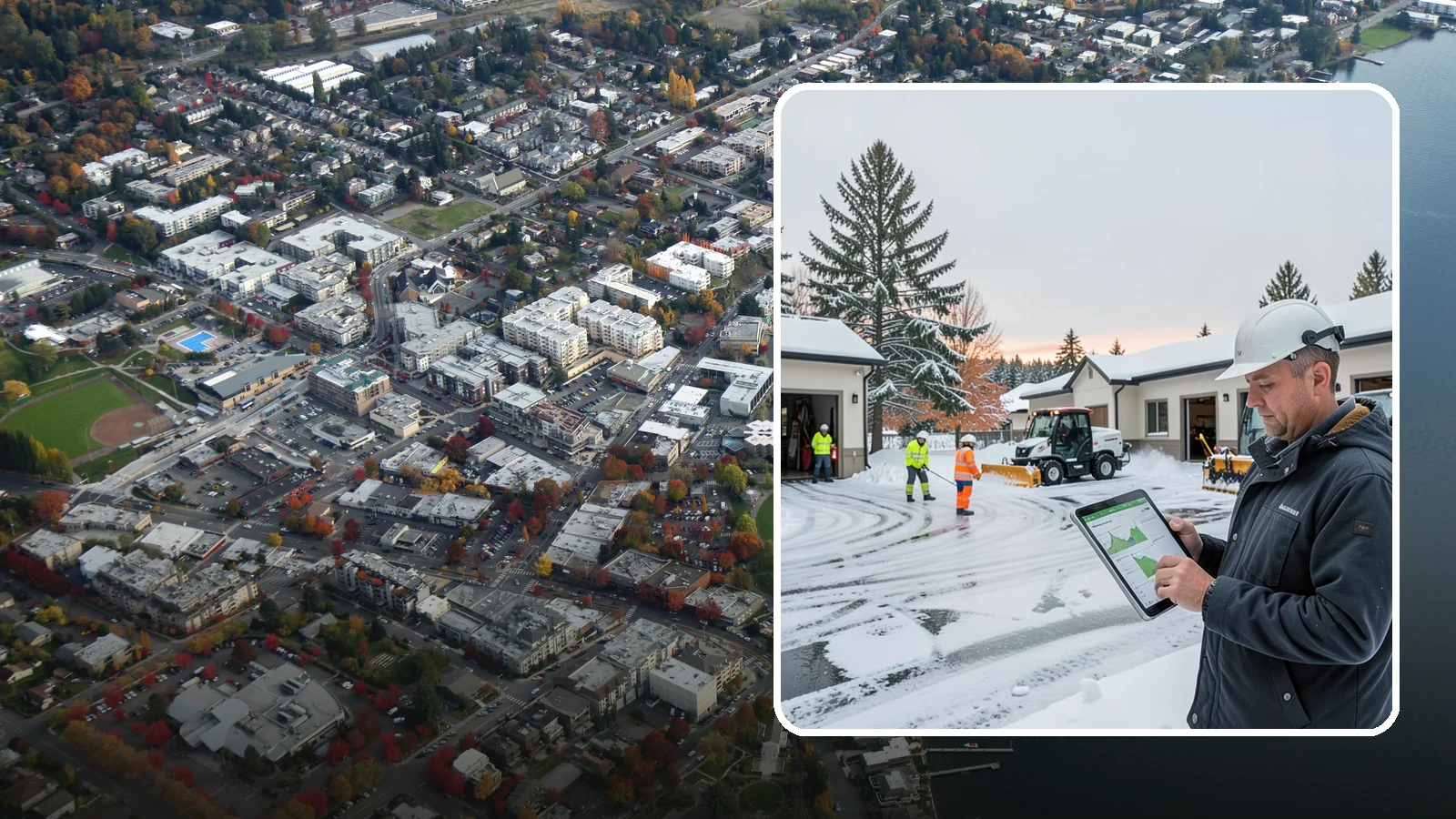 Early Morning Snow Removal in Kirkland, King County, WA - Pre-dawn service that clears overnight accumulation and refreeze just ahead of your opening rush.