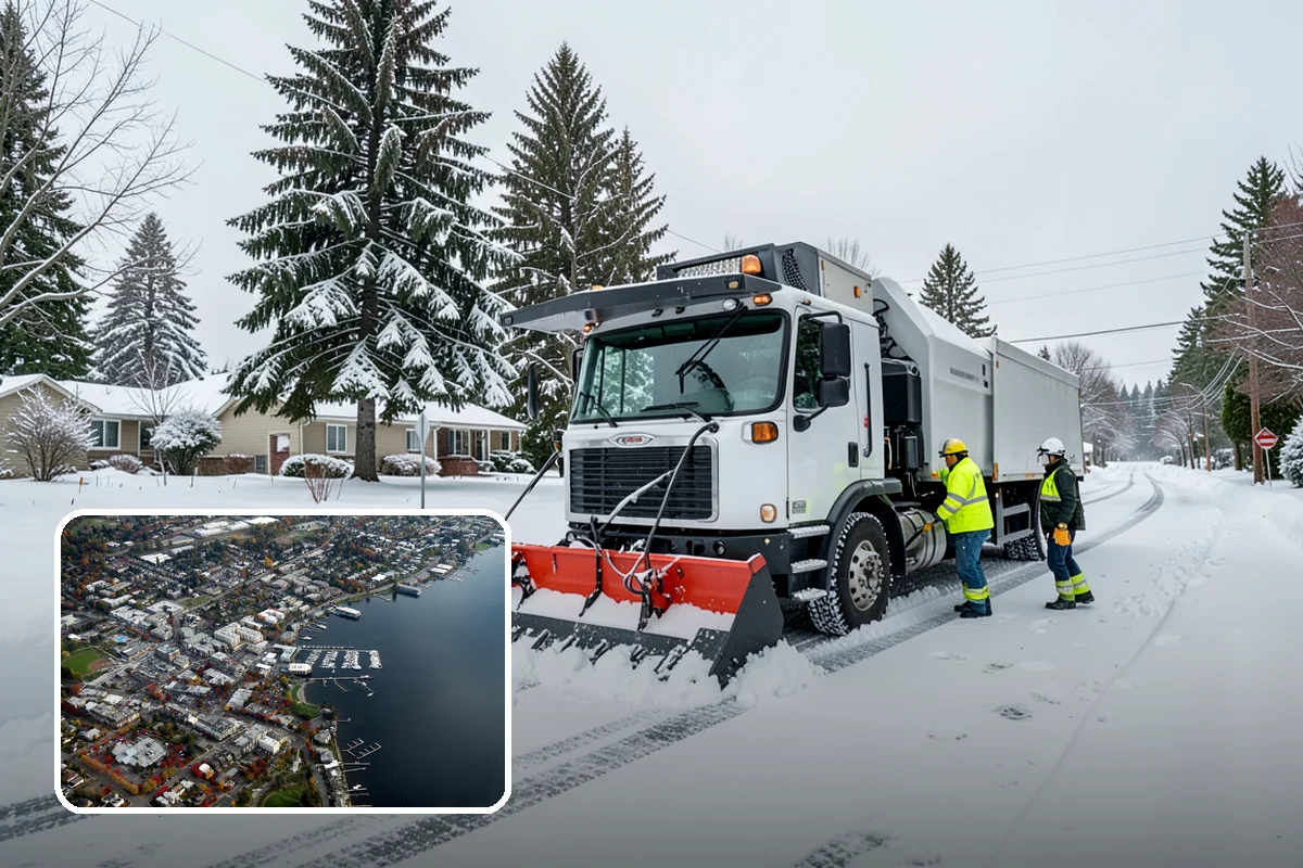 Early Morning Snow Removal in Kirkland, King County, WA - Focused on the critical pre-opening window