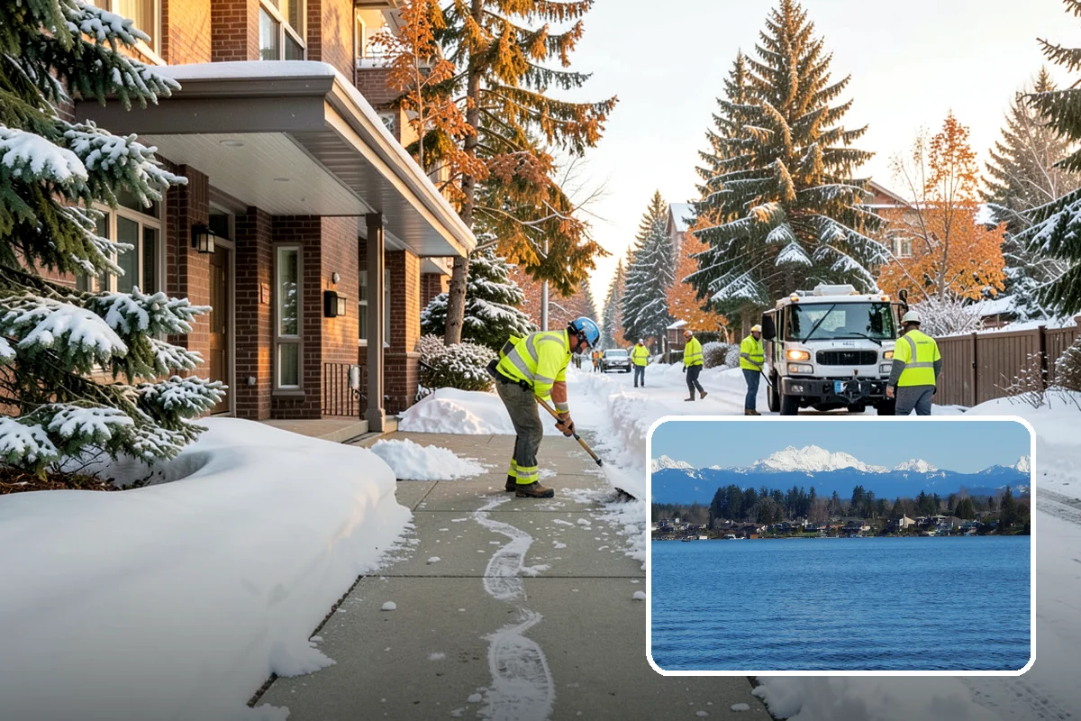 Early Morning Snow Removal in Lake Stevens, Snohomish County, WA - Focused on the critical pre-opening window