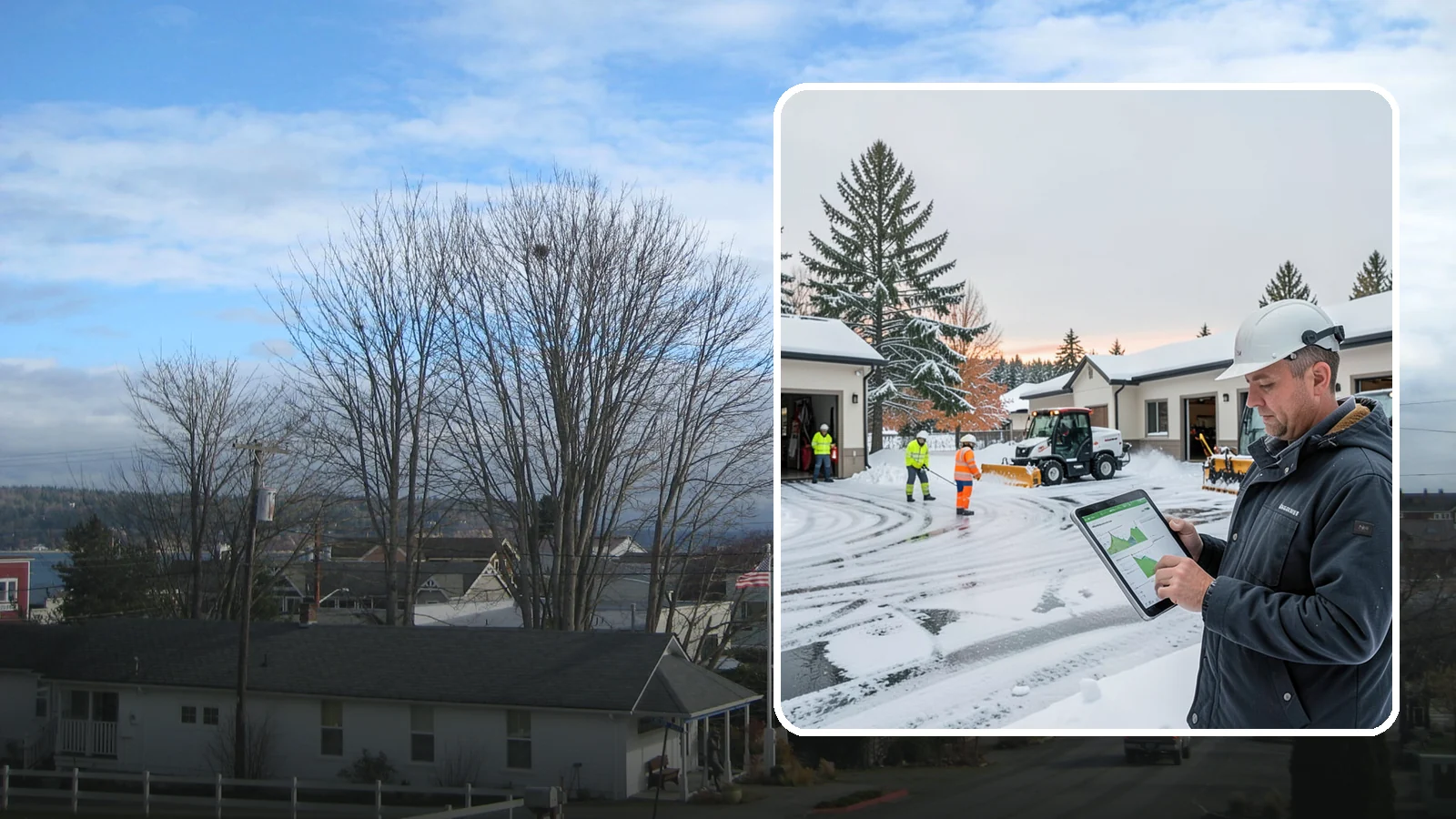 Early Morning Snow Removal in Langley, Island County, WA - Pre-dawn service that clears overnight accumulation and refreeze just ahead of your opening rush.