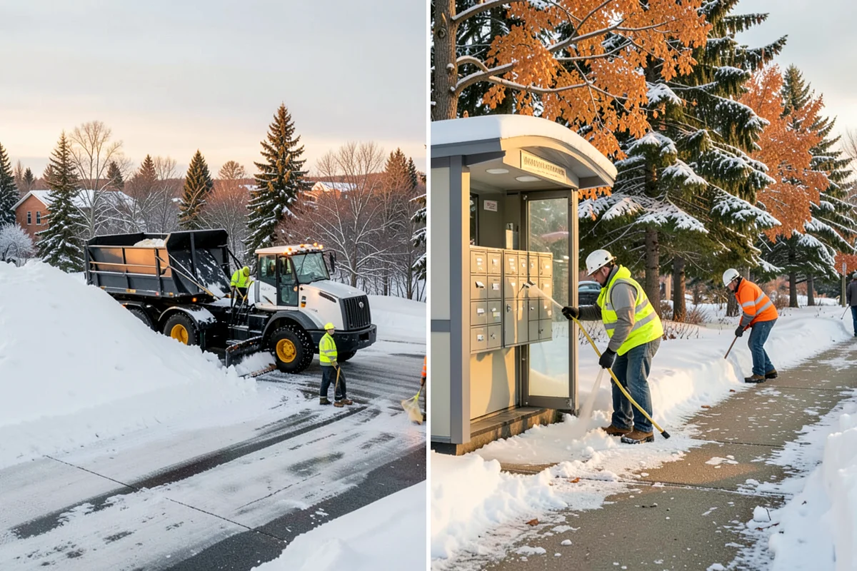 Early Morning Snow Removal in Maple Valley, King County, WA - We set a clearing target keyed to your opening hour
