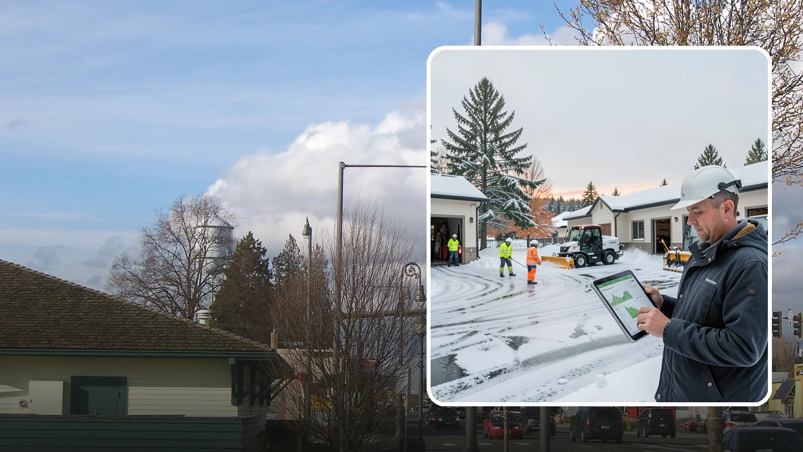 Early Morning Snow Removal in Marysville, Snohomish County, WA - Pre-dawn service that clears overnight accumulation and refreeze just ahead of your opening rush.