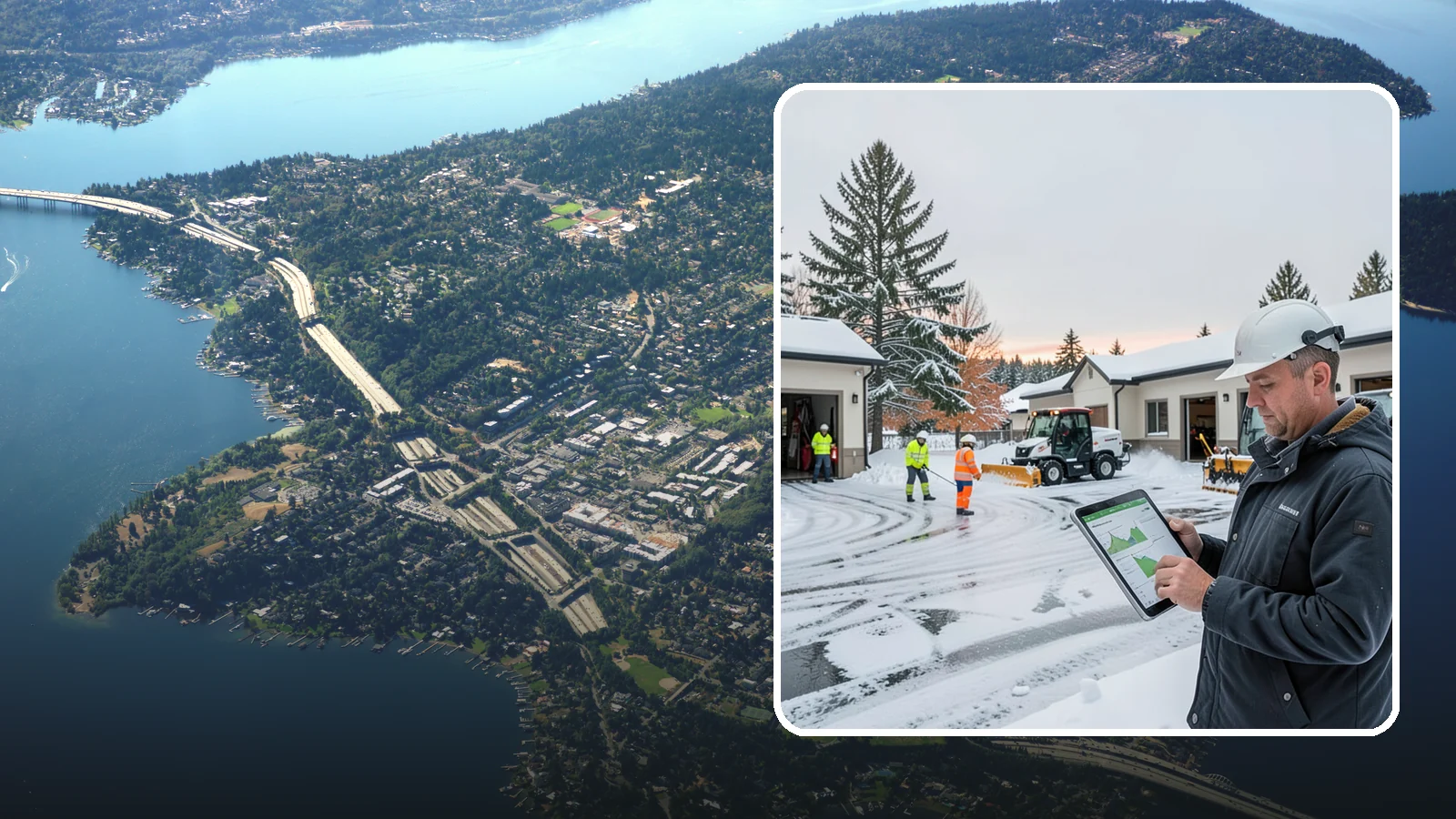 Early Morning Snow Removal in Mercer Island, King County, WA - Pre-dawn service that clears overnight accumulation and refreeze just ahead of your opening rush.