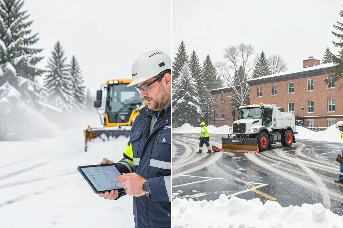 Early Morning Snow Removal in Monroe, Snohomish County, WA - We set a clearing target keyed to your opening hour