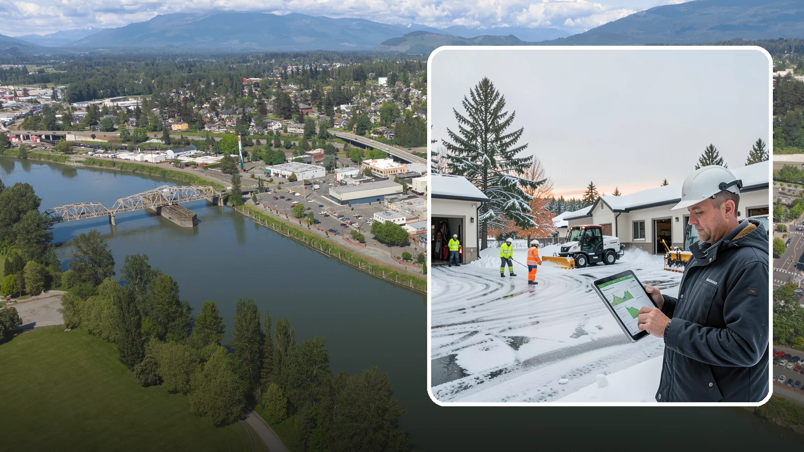 Early Morning Snow Removal in Mount Vernon, Skagit County, WA - Pre-dawn service that clears overnight accumulation and refreeze just ahead of your opening rush.