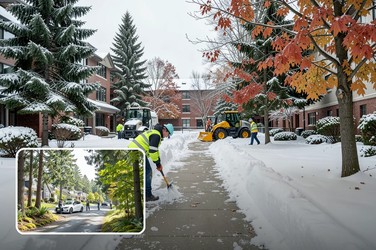 Early Morning Snow Removal in Normandy Park, King County, WA - Focused on the critical pre-opening window