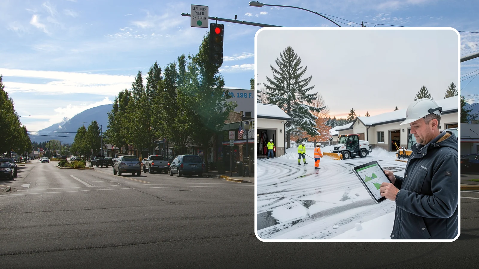 Early Morning Snow Removal in North Bend, King County, WA - Pre-dawn service that clears overnight accumulation and refreeze just ahead of your opening rush.