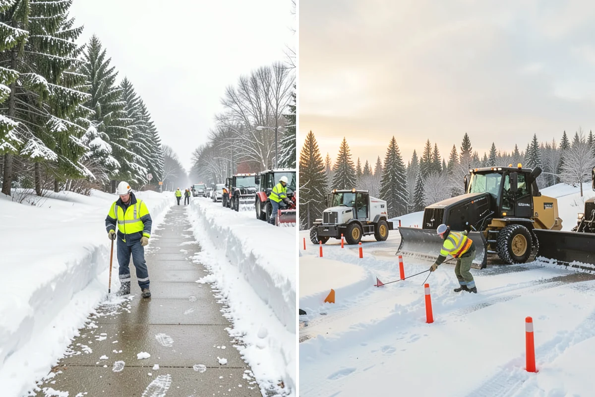 Early Morning Snow Removal in North Bend, King County, WA - We set a clearing target keyed to your opening hour