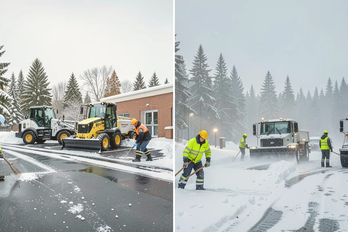 Early Morning Snow Removal in Orting, Pierce County, WA - We set a clearing target keyed to your opening hour