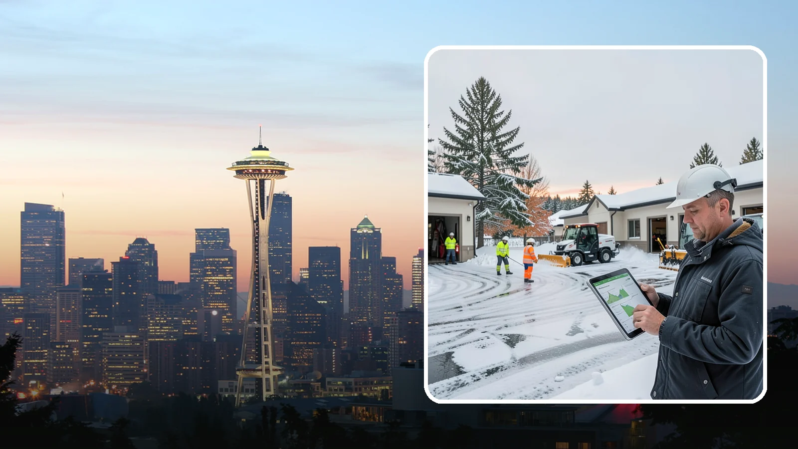 Early Morning Snow Removal in Seattle, King County, WA - Pre-dawn service that clears overnight accumulation and refreeze just ahead of your opening rush.