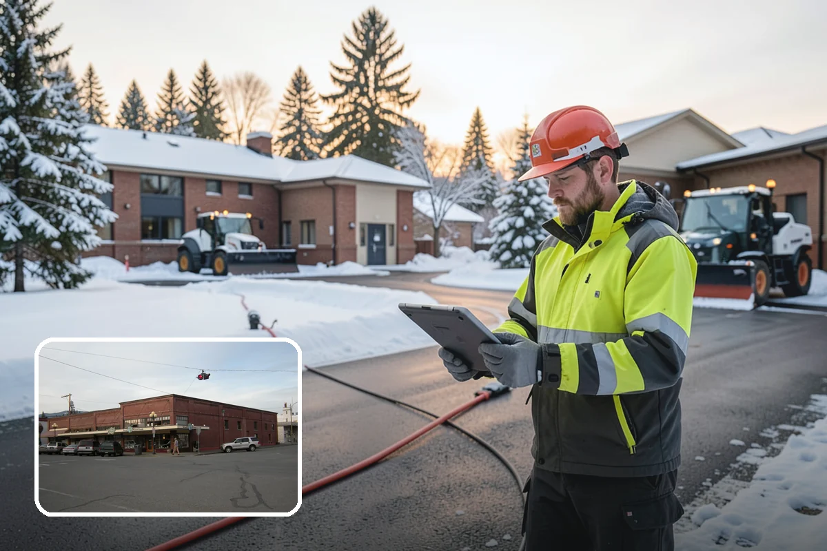 Early Morning Snow Removal in Sedro-Woolley, Skagit County, WA - Focused on the critical pre-opening window