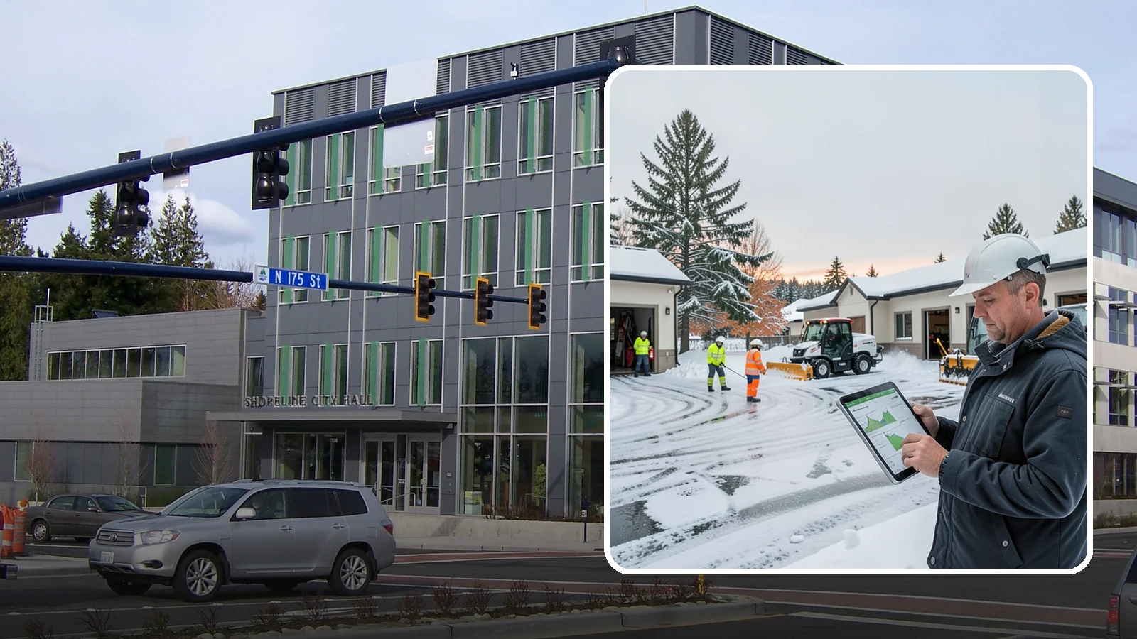 Early Morning Snow Removal in Shoreline, King County, WA - Pre-dawn service that clears overnight accumulation and refreeze just ahead of your opening rush.