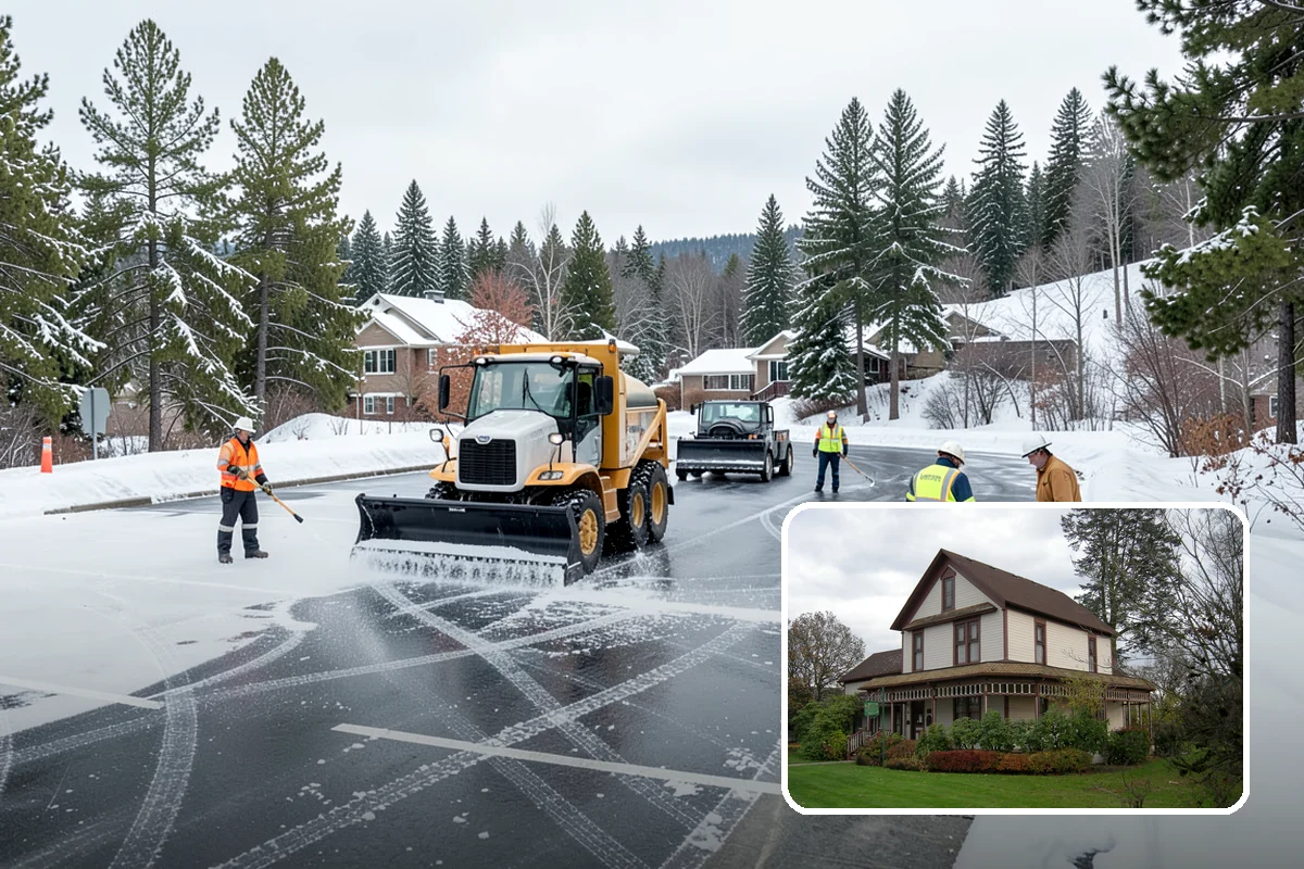 Early Morning Snow Removal in Sumner, Pierce County, WA - Focused on the critical pre-opening window